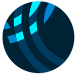 Dark blue circle with light blue lines
